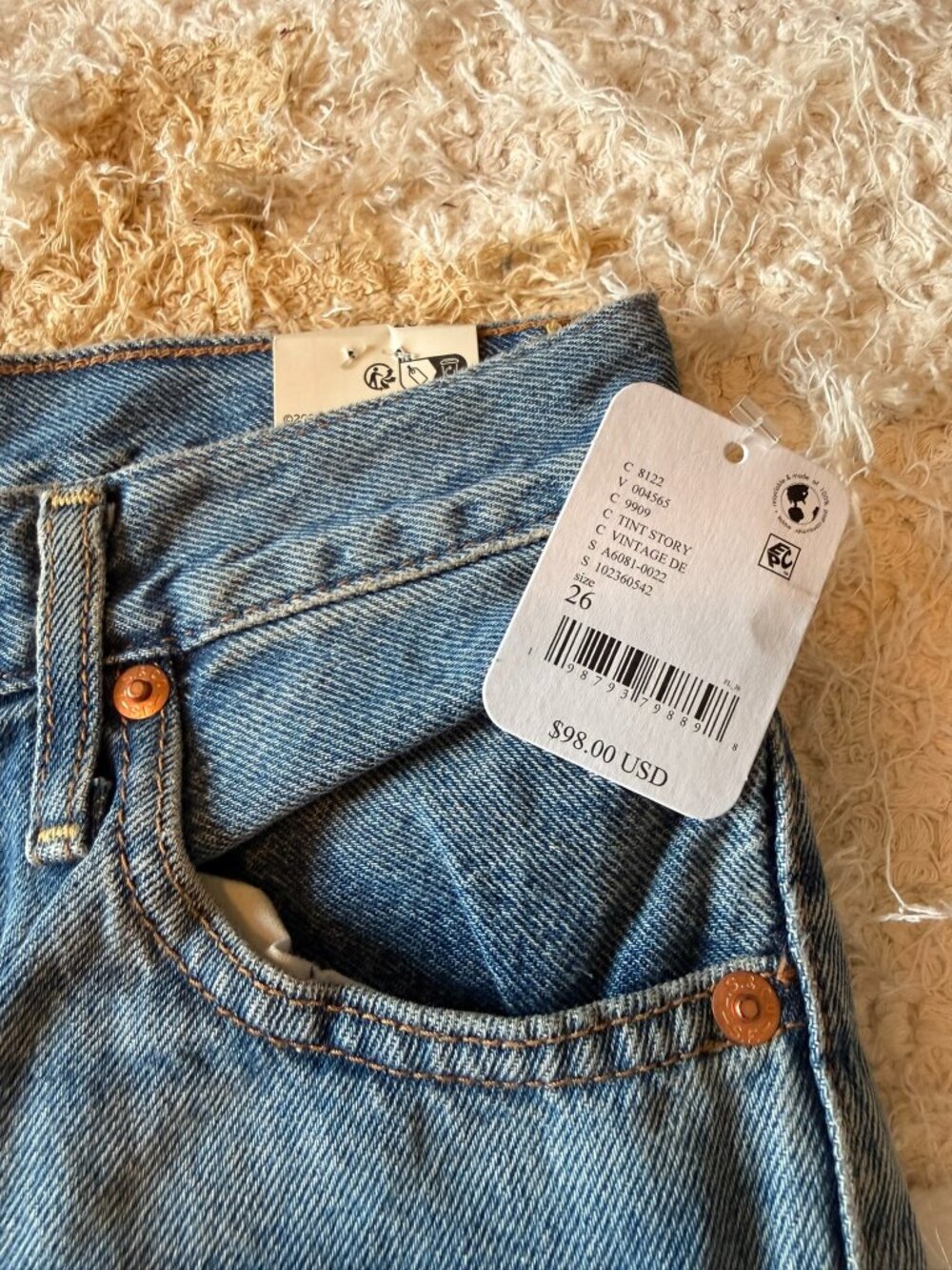 Free People Levi's Ribcage Wide-Leg Jeans 26 - Picture 7 of 13